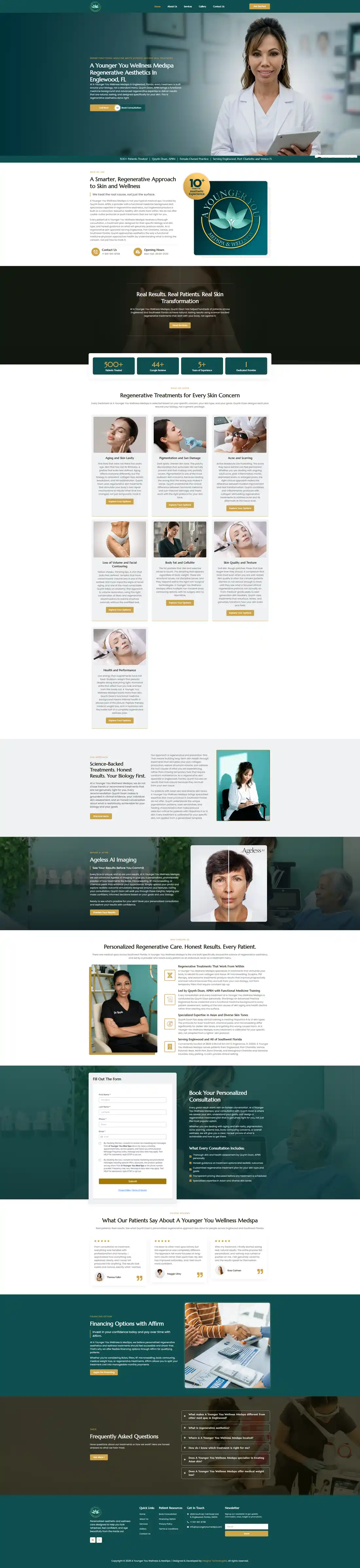 New A Younger You Wellness & MedSpa website in a laptop mockup