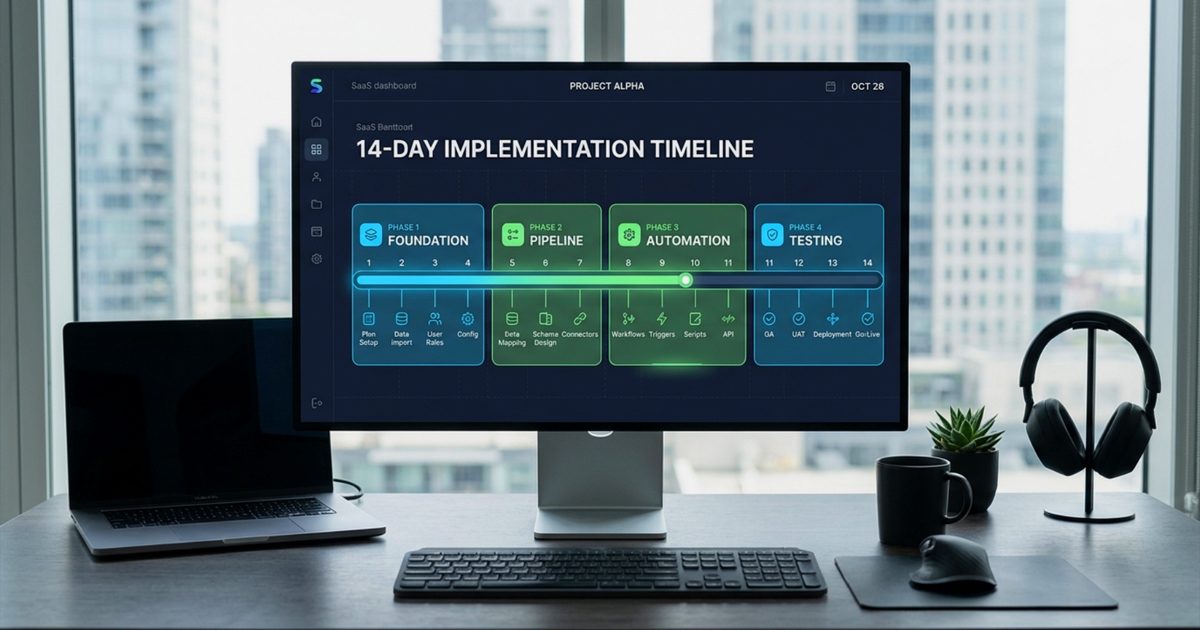 Fourteen day GoHighLevel CRM setup timeline and implementation checklist