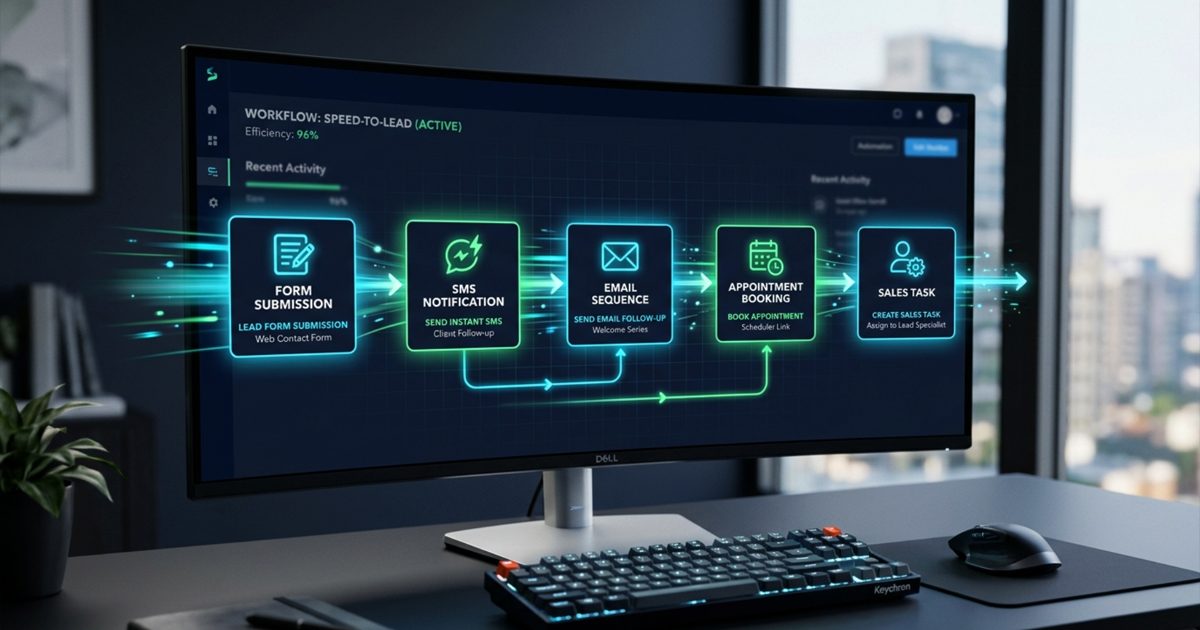 GoHighLevel workflow automation sequence for speed to lead responses